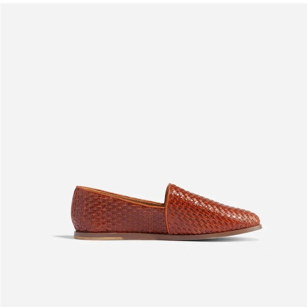 NEW Nisolo Alejandro slip on leather shoe woven brandy - Picture 4 of 13